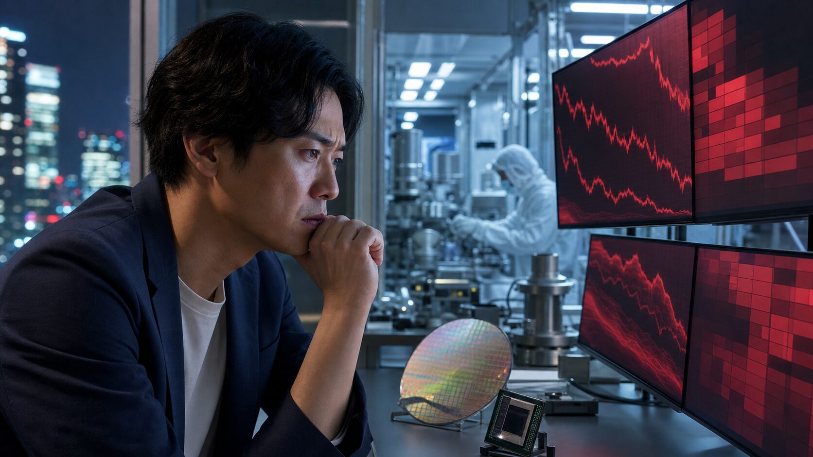 大引けの日本株で半導体株と東京エレクトロンの動きを確認する個人投資家向けサムネイル画像