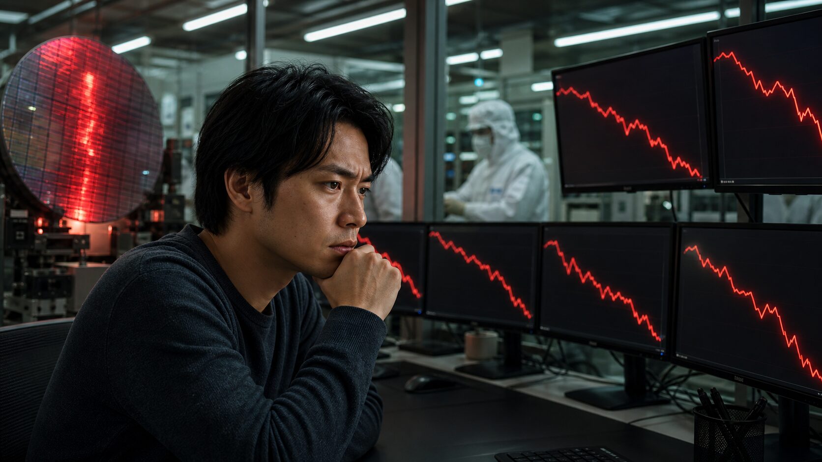 大引けの日本株で半導体株と米半導体指数の動きを確認する個人投資家向けサムネイル画像
