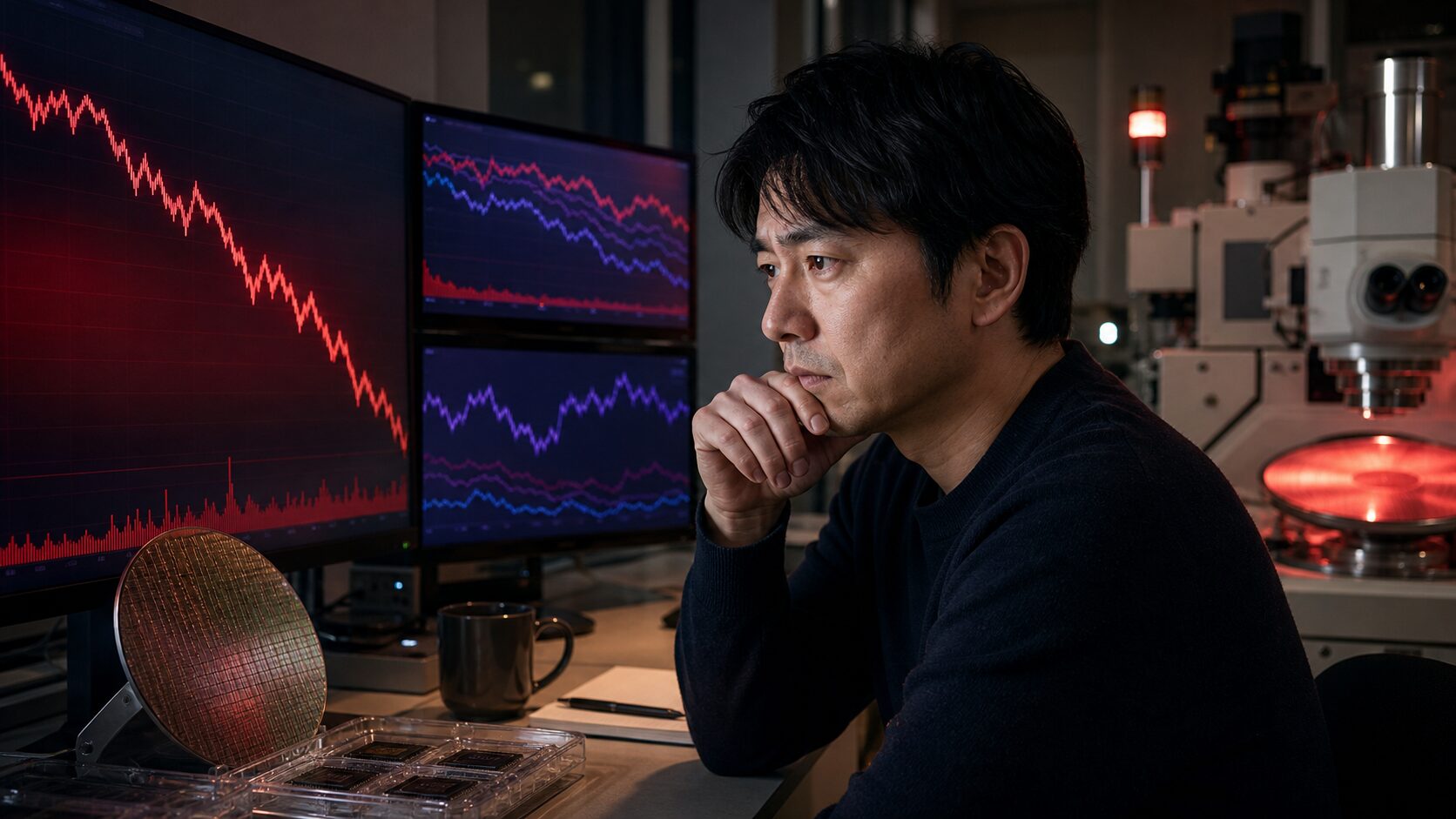 大引けの日本株で半導体株とアドバンテストの動きを確認する個人投資家向けサムネイル画像