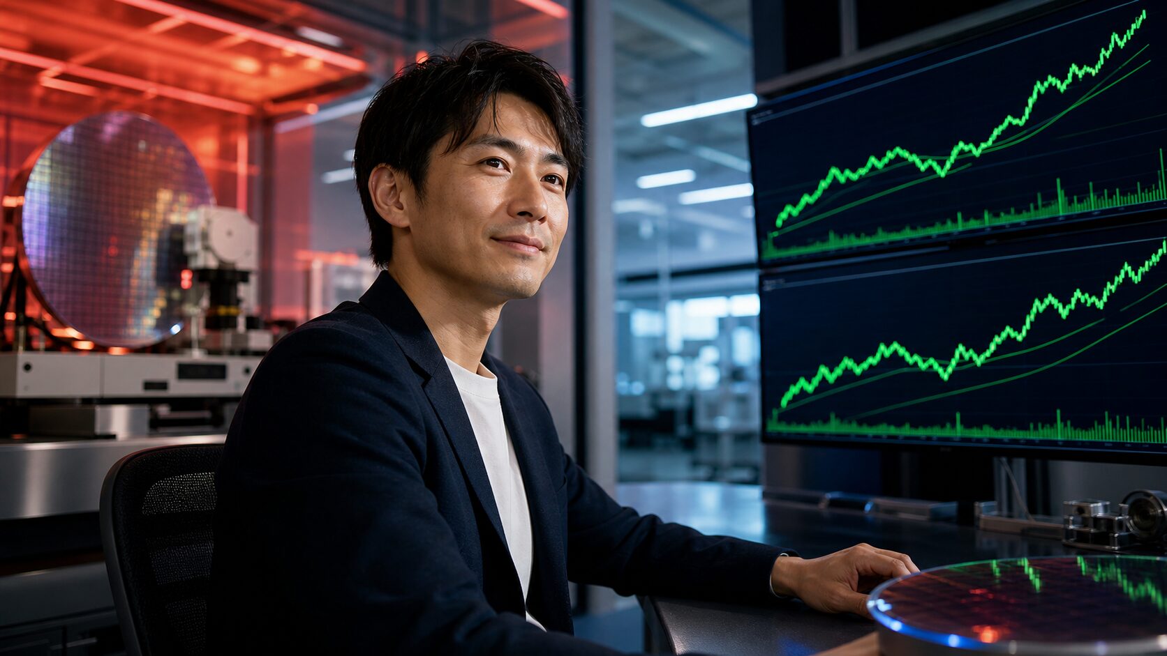 大引けの日本株で半導体株とアドバンテストの動きを確認する個人投資家向けサムネイル画像