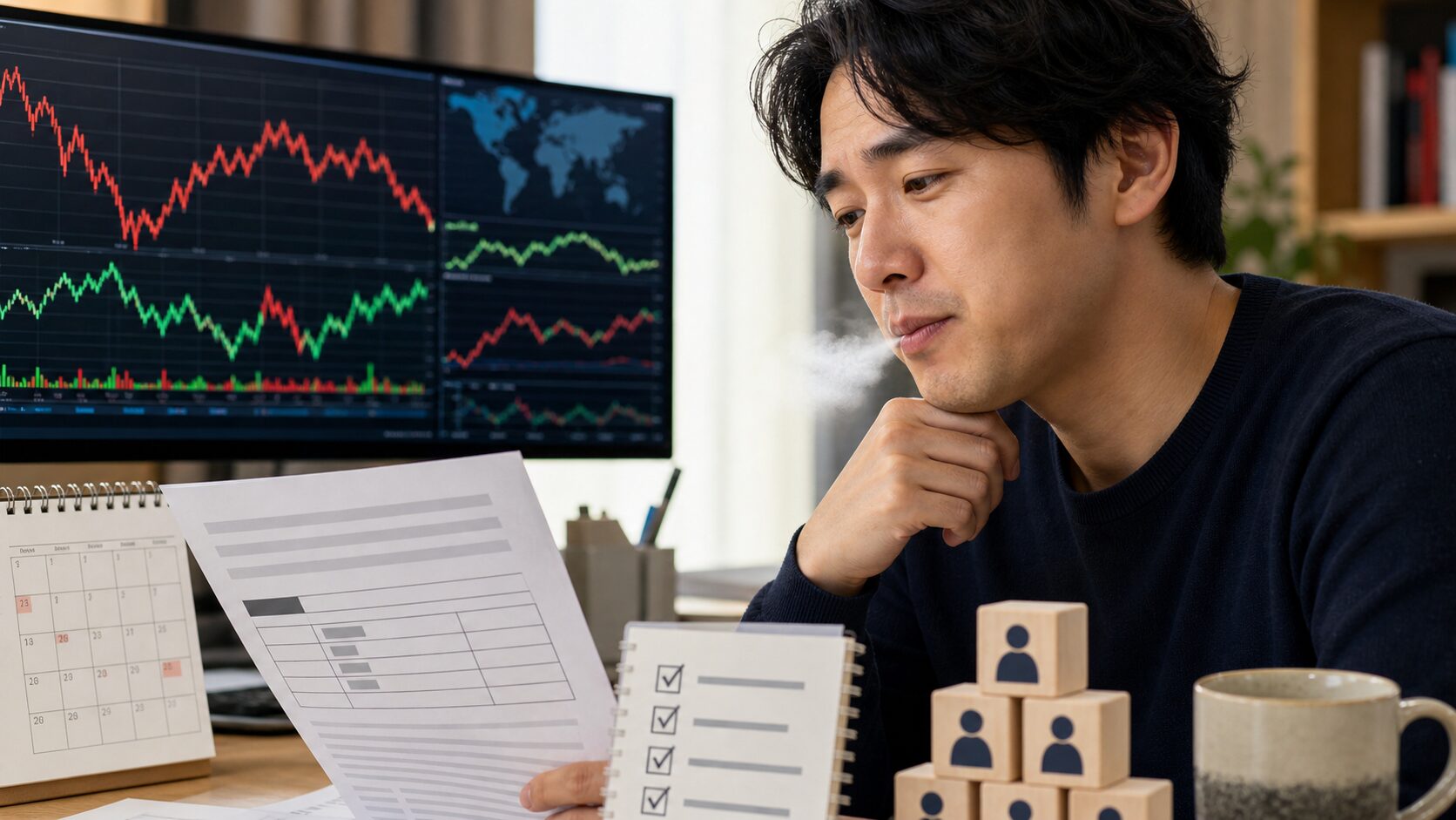 寄り前の日本株で業績修正とフェローテックの動きを確認する個人投資家向けサムネイル画像