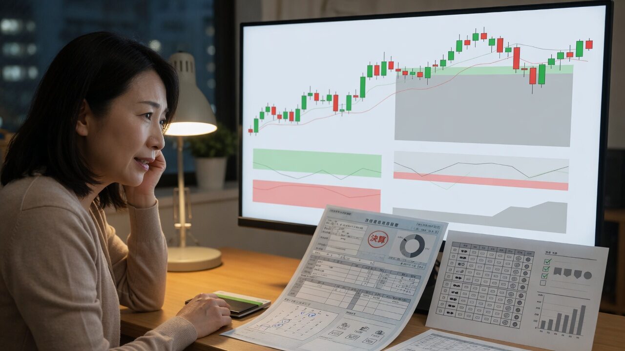 大引けの日本株で決算とＦＵＪＩの動きを確認する個人投資家向けサムネイル画像