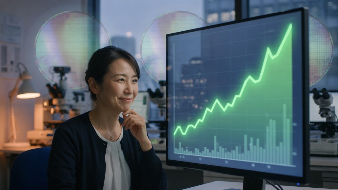大引けの日本株で半導体株とアドバンテストの動きを確認する個人投資家向けサムネイル画像