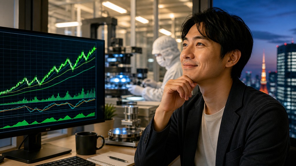 大引けの日本株で半導体株とアドバンテストの動きを確認する個人投資家向けサムネイル画像