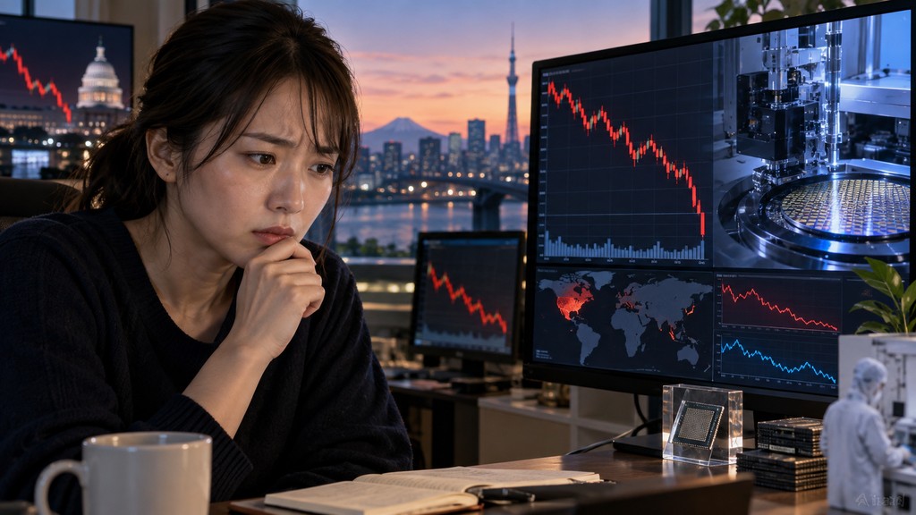 寄り前の日本株で半導体株と東京エレクトロンの動きを確認する個人投資家向けサムネイル画像