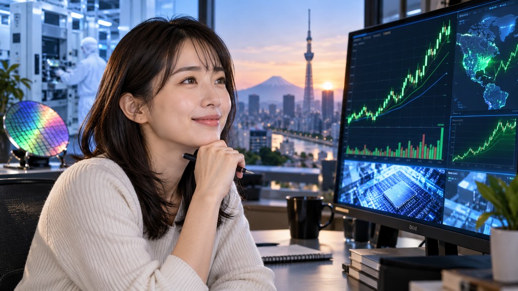 寄り前の日本株で半導体株と東京エレクトロンの動きを確認する個人投資家向けサムネイル画像